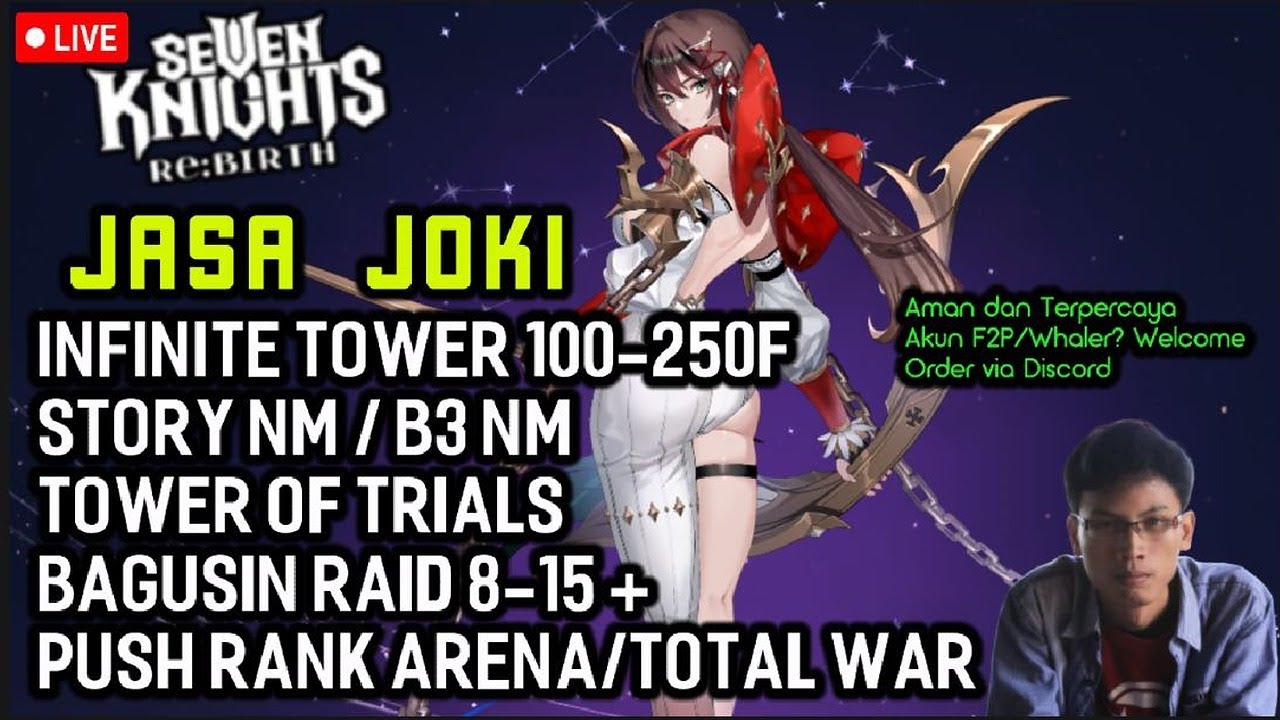 🔴LIVE JOKI Tower,NM,ToT,Raid,Push Arena | Seven Knights Re:BIRTH #20 | TOP UP ? Di Epictopup.id