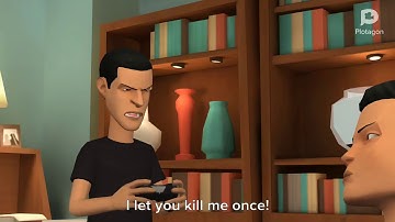 Kid crying over game (warhawk) Made In Plotagon Part 7 To 8