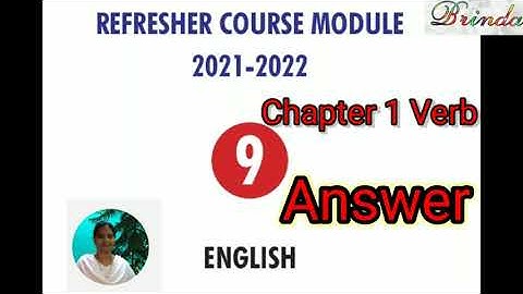 Refresher course module std 9 chapter 1 Verb answer @brinda1764