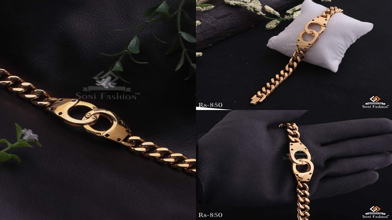 Handcuff Design Golden Bracelet | फैंसी Handcuff Design Bracelet के ...