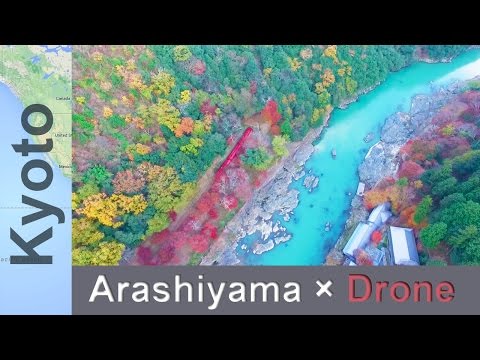 【綺麗すぎる日本の絶景】京都嵐山紅葉シーズンドローン空撮Arashiyama