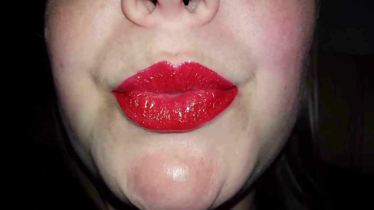 Blu Red with Gold Glitter Gloss