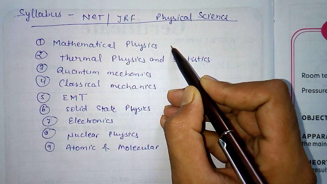 Csir net physics syllabus youtube