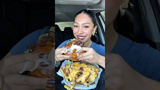 JUICY BEEF BURGER 🍔🔥 Molten cheese, dripping fat &amp; toasted bun pulls! #mukbang #beefburger #shorts