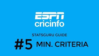 Min Qualification/Criteria | How to use Statsguru | Search Cricket Stats and Records | ESPNCricinfo