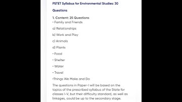 EVS for PSTET || EVS Syllabus || PSTET Paper 1