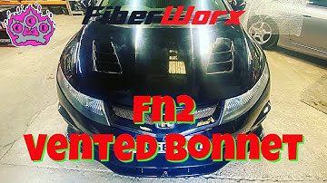 Honda Civic FN2 Type R FibreWorx Vented Bonnet Install