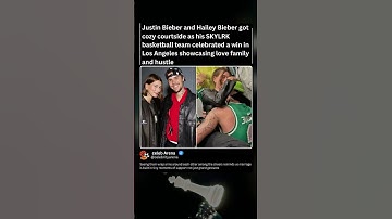 Justin Bieber and Hailey Bieber got cozy courtside as his SKYLRK basketball team celebrated a win