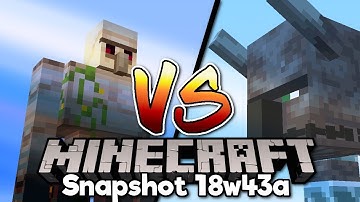 Minecraft 1.14 ▫ Illager Beast VS Iron Golem! WHO WINS? [Snapshot 18w43a]