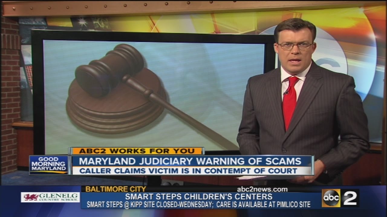 Maryland Judiciary warning of multiple scams