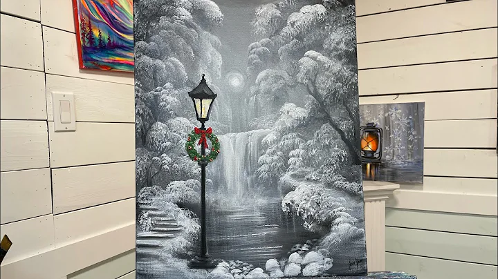 How To Paint A Lamppost and Wreath In a fairytale Forest