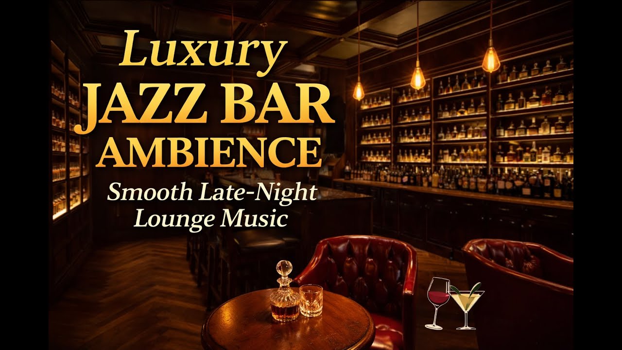 Luxury Jazz Bar Ambience 🍷 Smooth Late-Night Lounge Music for Relaxing ...