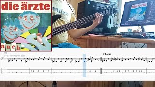 Video thumbnail of "Die Ärzte - M&F (Bass Cover with Tab)"