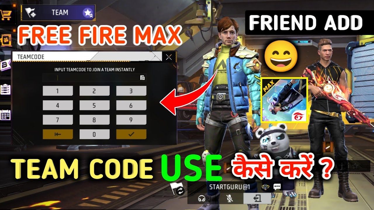 How To USE Free Fire Max Team Code  Free Fire Max Team Code USE Karke  Friend Add 