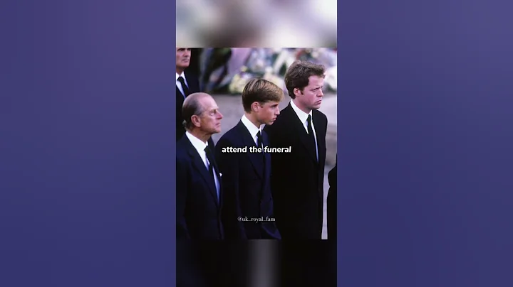 Princes William and Harry walk behind Princess Diana's coffin
