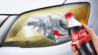 Maak oude koplampen in 1 minuut weer als nieuw met Coca-Cola!