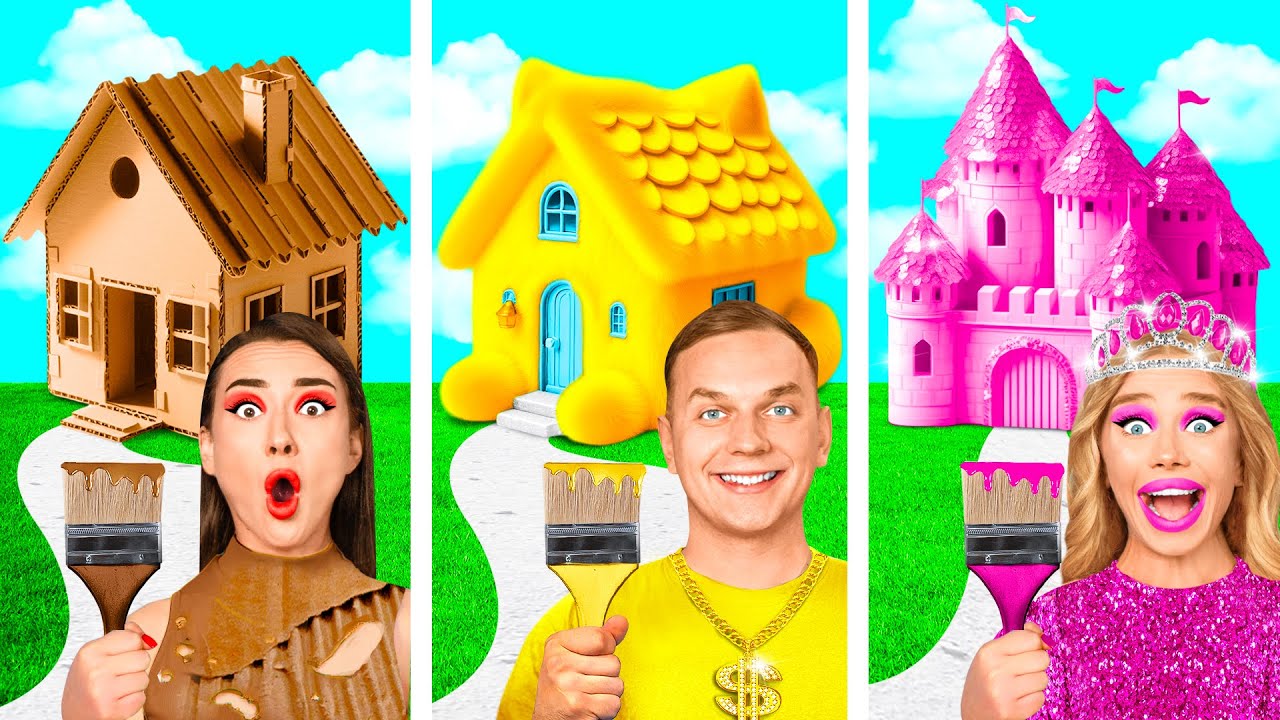 Rumah Satu Warna Kaya vs Bangkrut vs Sangat Kaya | Momen lucu BaRaFun Challenge