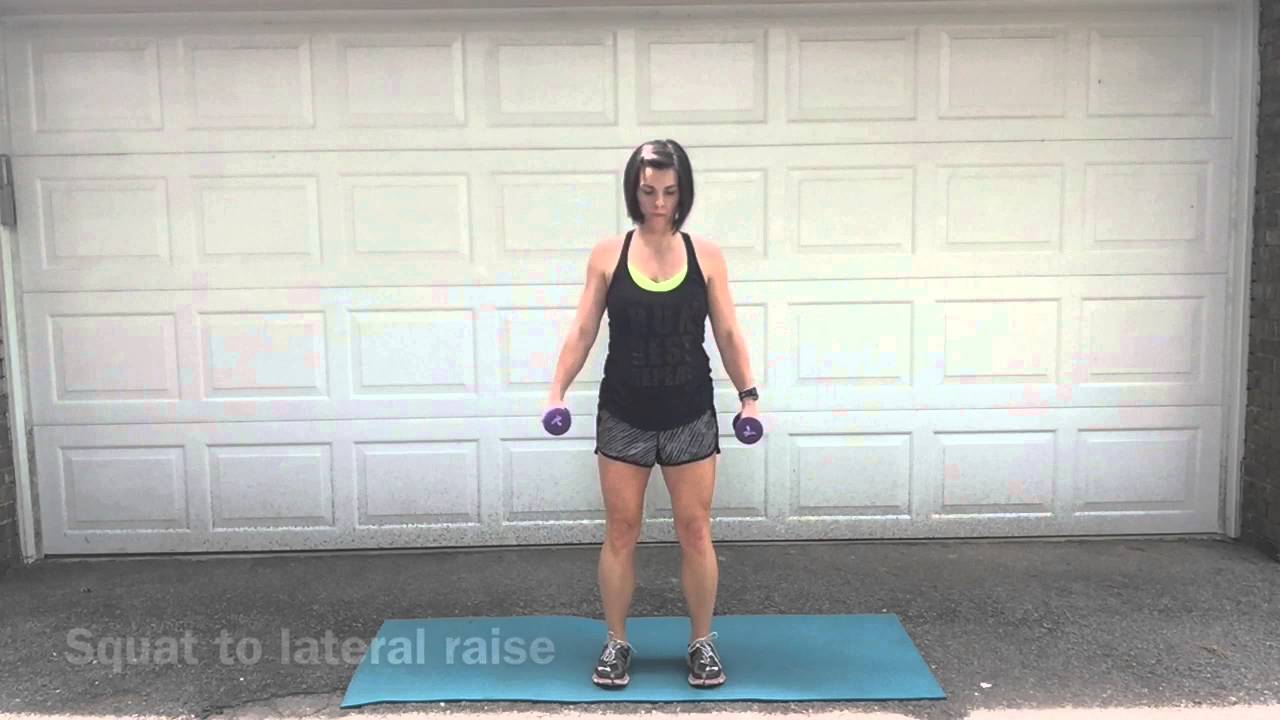 Squat To Lateral Raise - YouTube
