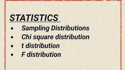 Sampling Distributions | Chi square distribution | t distribution | F distribution #trb #statistics