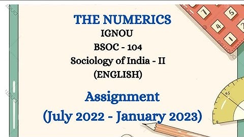 BSOC 104 Solved Assignment 2022-23 English Medium | BSOC 104 Solved Assignment 2022-23 Pdf