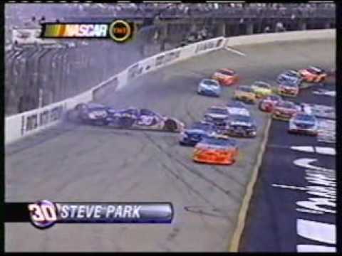 2003 NASCAR Sharpie 500 - Steve Park, Todd Bodine, and Kyle Petty spin/crash