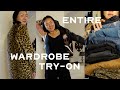ENTIRE WARDROBE DECLUTTER Trying On Nearly Everything I Own + Satisfying Clean Out