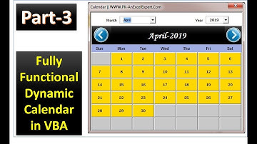 Fully Functional Dynamic Calendar Control in VBA (Part-3)