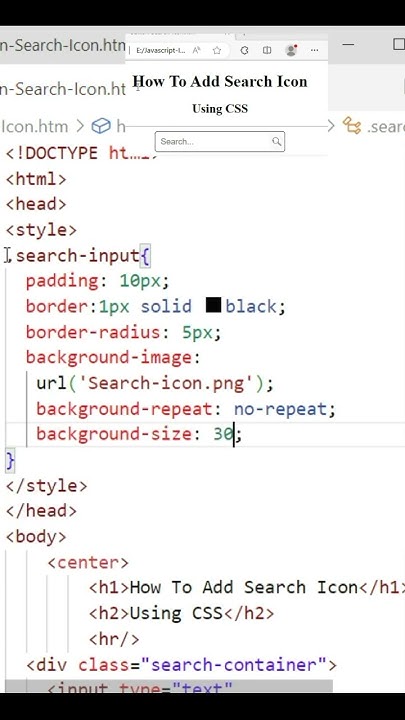 Search Icon Inside Input Text Field CSS HTML #css - YouTube