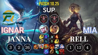 FLY IgNar Janna vs Mia Rell Sup - KR Patch 10.25