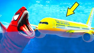 Spider-Lodon Shark Attack Airplane On The Water In GTA 5 (Plane Crash) by GTA videos by Arm Niko 56,160 views 1 month ago 5 minutes, 7 seconds