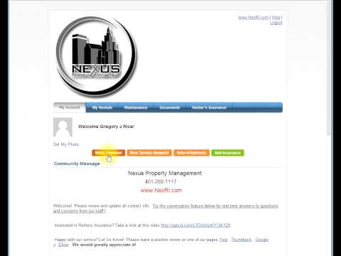 Setup Payment Account- Tenant Portal - Nexus Property Management