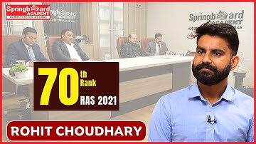 Mr. Rohit Choudhary | RAS-2021 | Rank-70 | Classroom Student | Mock Interview | Spring Board Academy