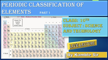 Periodic classification of elements- part 1 Dobereiner triads and Newlands octave  by Vishal Kamble
