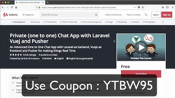One to One Private Chat App with Vuejs Laravel Pusher | Free Udemy Trial