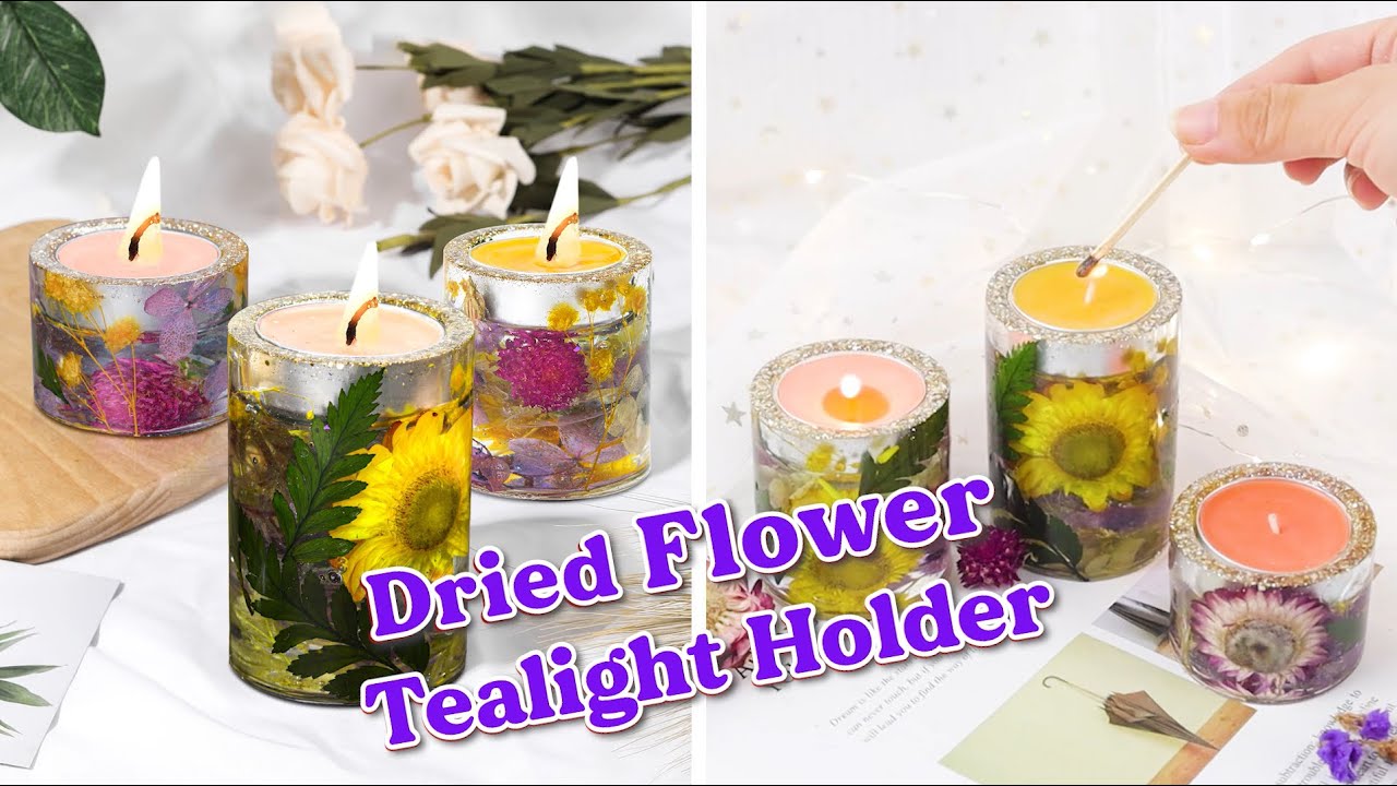 HOW TO MAKE Tealight Holders With Dried Flowers Resin Tutorials To how-to-make-tealight-holders-with-dried-flowers-resin-tutorials-to
