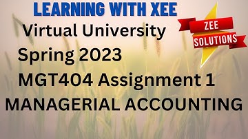 MGT404  Assignment 1 Spring 2023 Virtual University of Pakistan