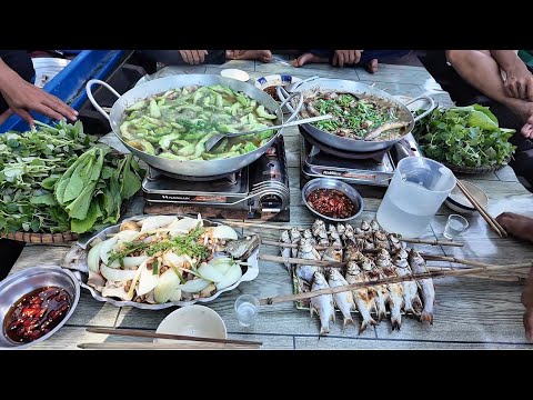 Hết Sảy Cá Chốt Kho Sả Ớt Và Cá Chẻm Chưng Bún Tàu Nhậu Sương Sương Trên Sông Nước Miền Tây 