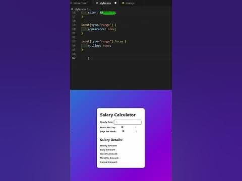 Salary Calculator With HTML, CSS, AND JAVASCRIPT #shorts #html #css # ...