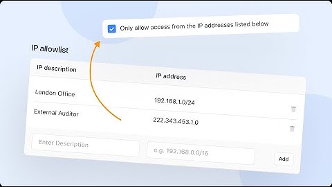 IP Address Restrictions