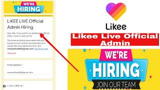 Likee app | Likee Live Official Admin Hiring | How to apply for live Admin