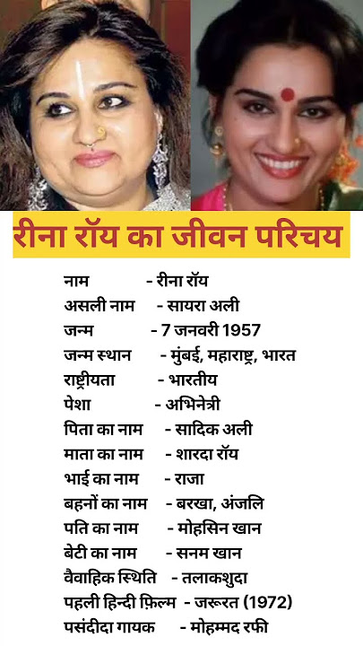 Reena Roy Ka Biography #shorts #trendingshorts