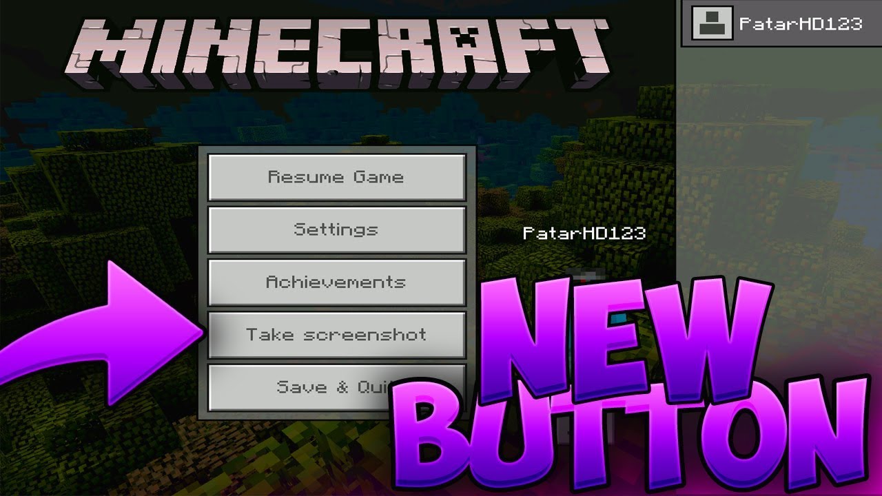 New Screenshot Button Minecraft Pe Pocket Edition Youtube