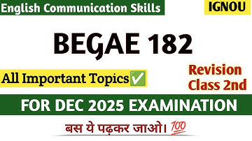 begae 182 important questions december 2025 exam | ignou begae 182 question paper 2025 | begae 182