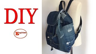 DIY BAG FROM RECYCLED JEAN PANT SEWING TUTORIAL | TOTE BAG MAKING AT HOME