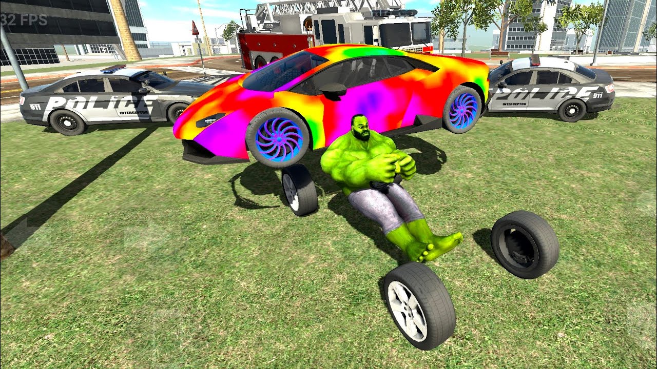 Hulk बनकर कार चुराना। Police station se  Lamborghini car churana. #video