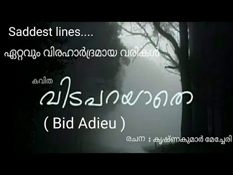 Vida Parayathe Malayalam Poem | വിട പറയാതെ | Vida Parayathe Malayalam Kavitha | Krishnakumar Mecheri