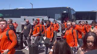 Miami Hurricanes team arrival at Mercedes Benz Stadium September 4, 2021