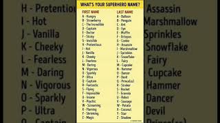What is your superhero name #trend #shorts #name #superhero