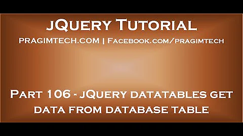 jQuery datatables get data from database table