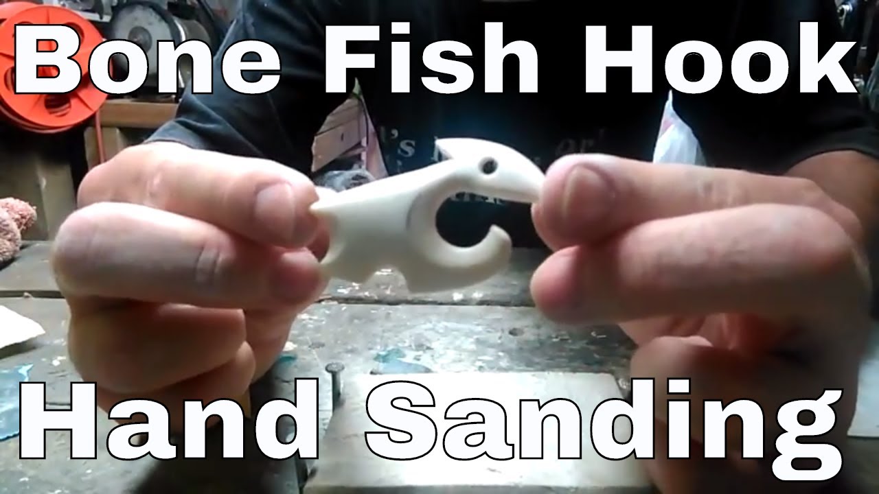 Hand Sanding Bone Carving Fish Hook 